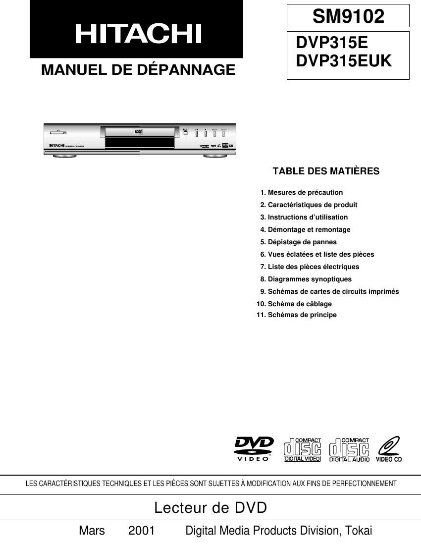 Hitachi DVP 315 E Service Manual