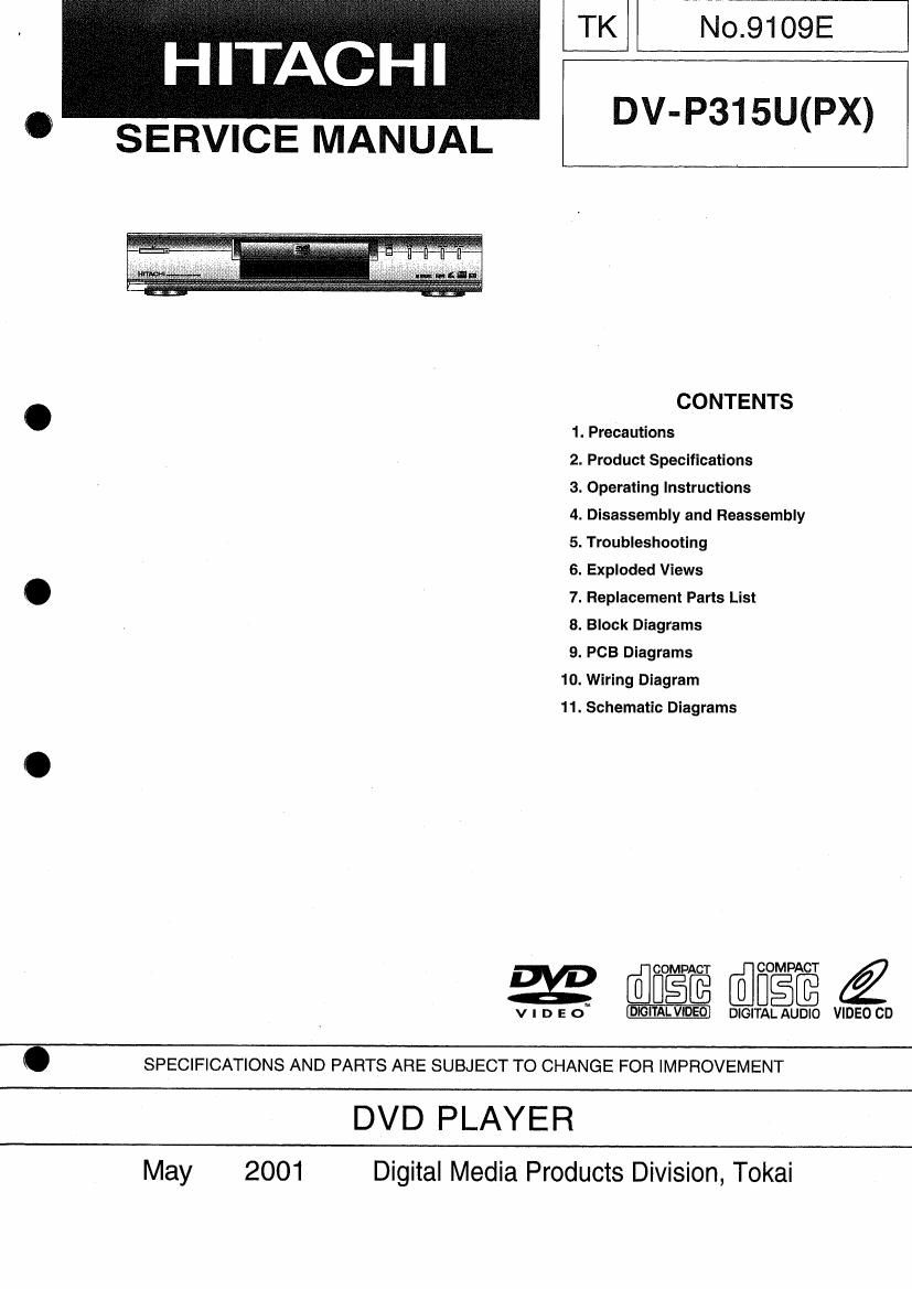 Hitachi DVP 315 UPX Service Manual