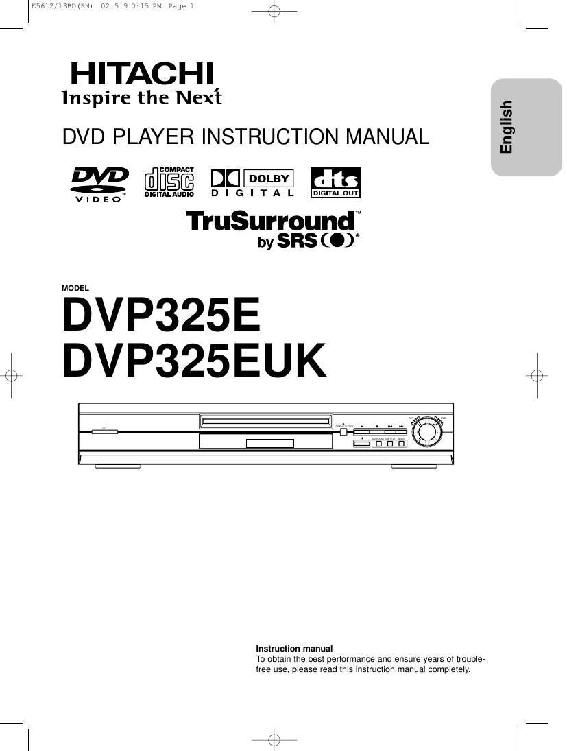 Hitachi DVP 325 E Owners Manual