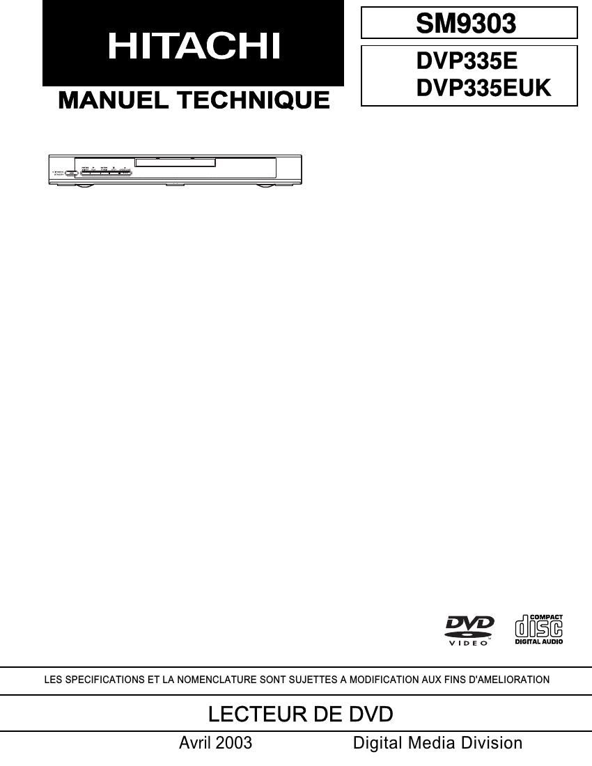 Hitachi DVP 335 E Service Manual