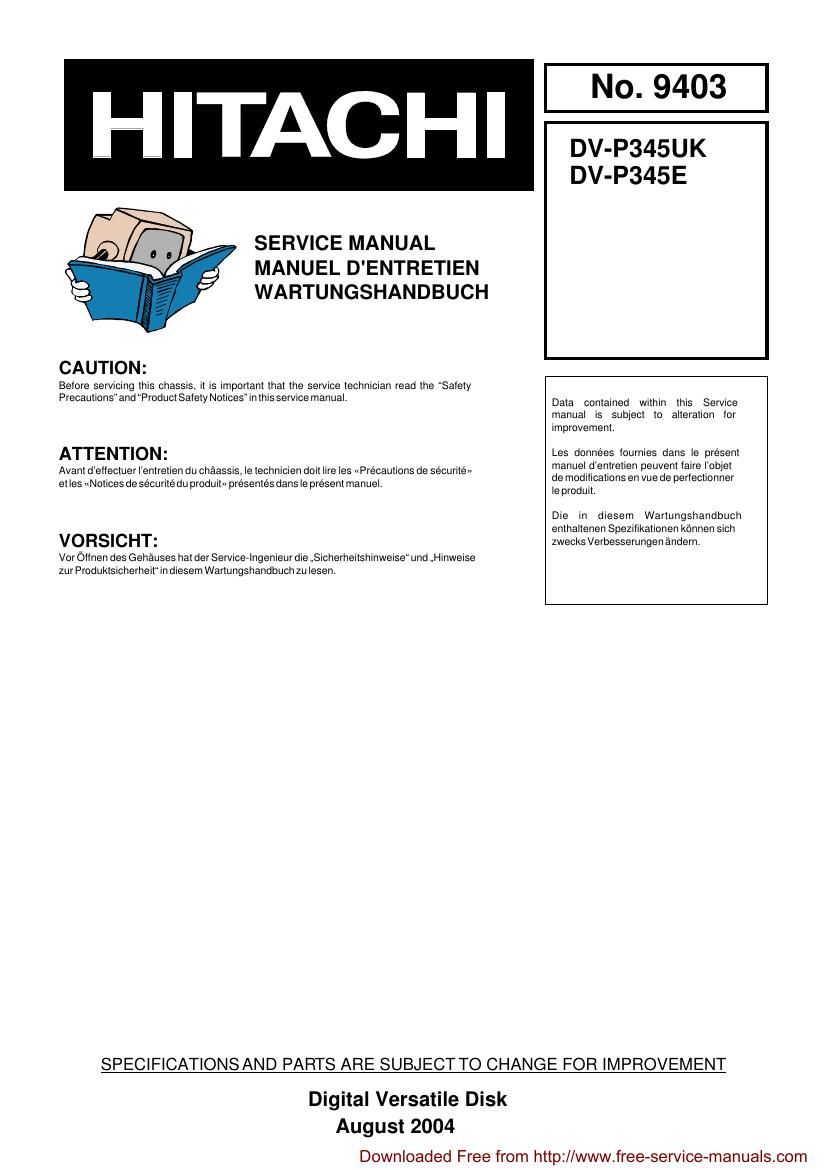 Hitachi DVP 345 E Service Manual