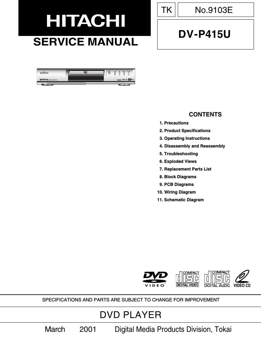 Hitachi DVP 415 U Service Manual