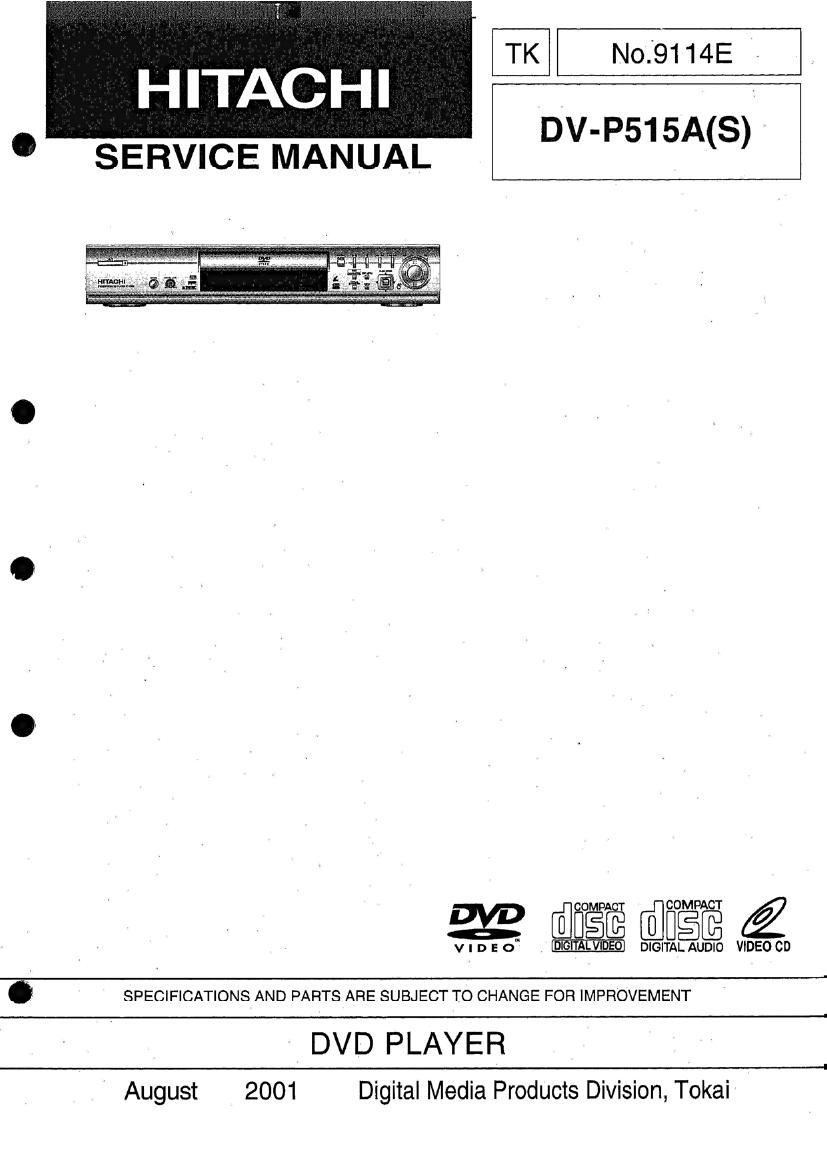 Hitachi DVP 515 AS Service Manual