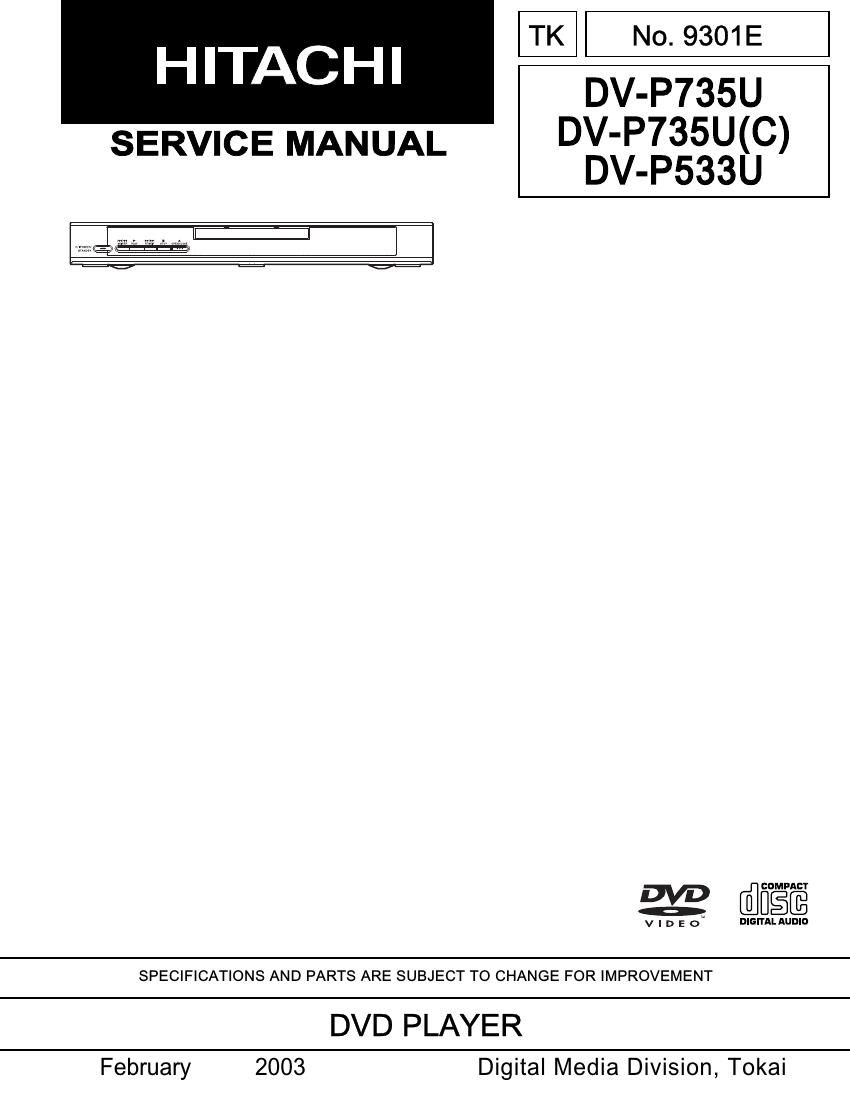 Hitachi DVP 533 U Service Manual
