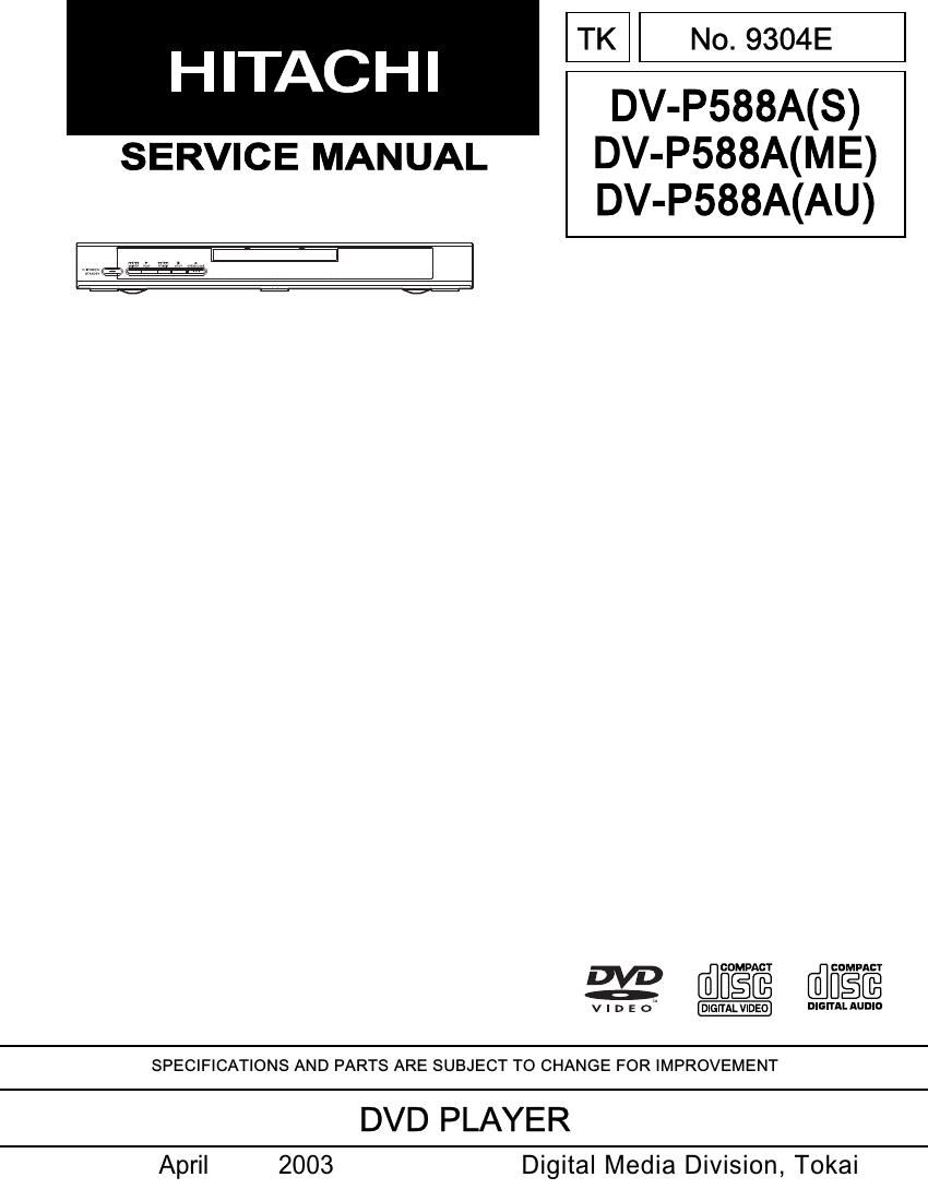 Hitachi DVP 588 A Service Manual