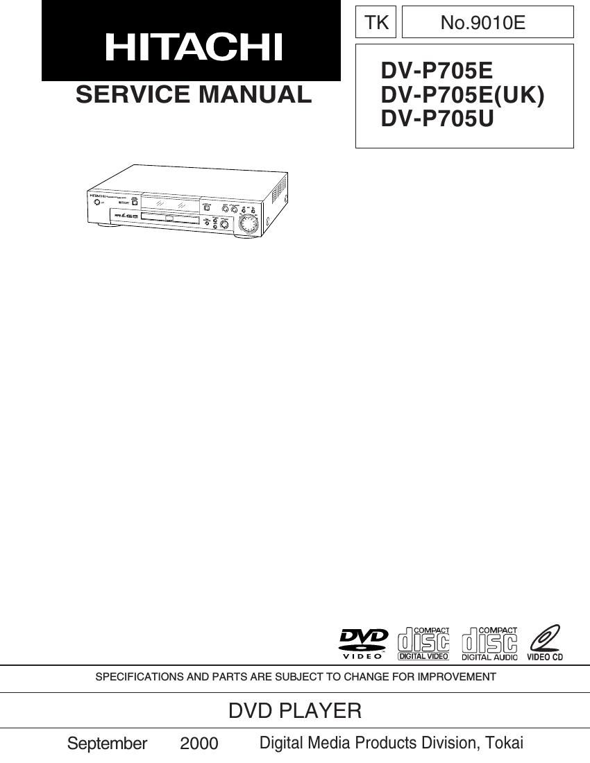 Hitachi DVP 705 E Service Manual