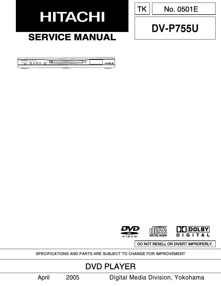 Hitachi DVP 755 U Service Manual