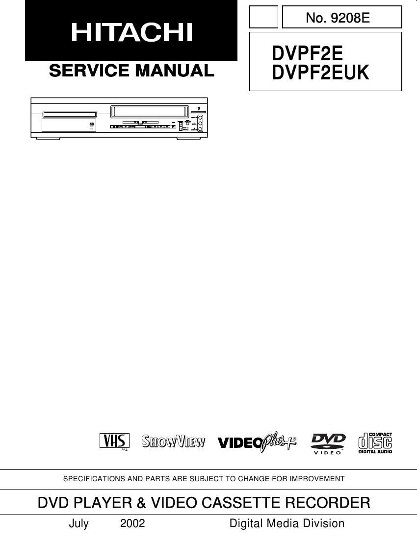 Hitachi DVPF 2 E Service Manual