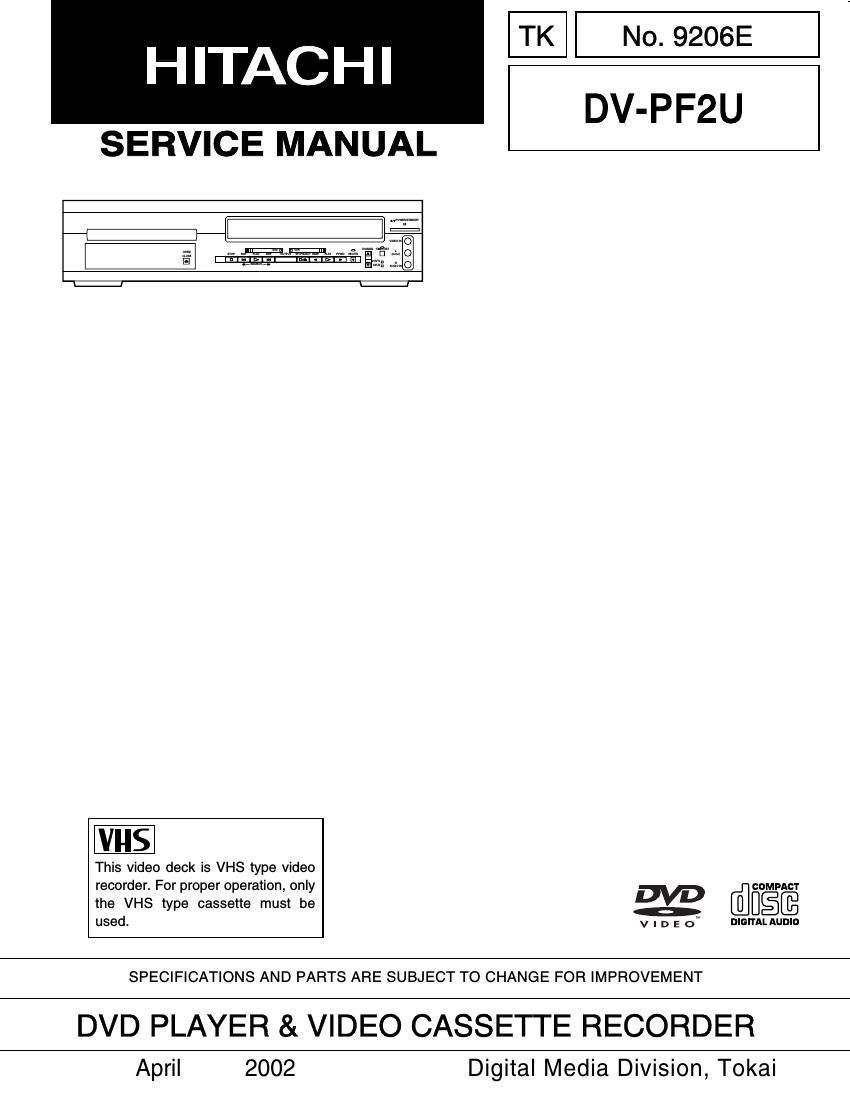 Hitachi DVPF 2 U Service Manual