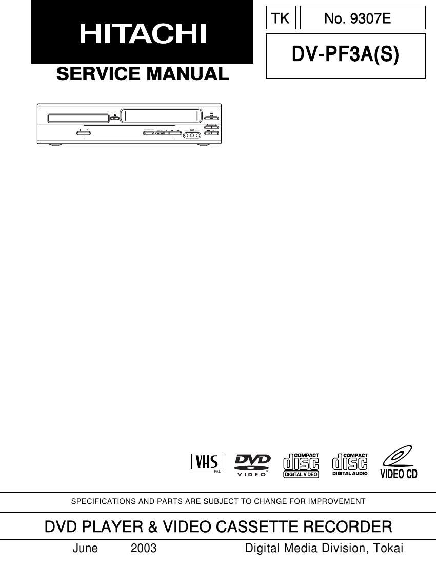 Hitachi DVPF 3 A Service Manual