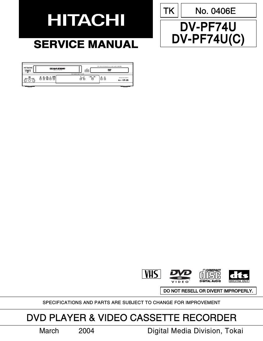 Hitachi DVPF 74 U Service Manual