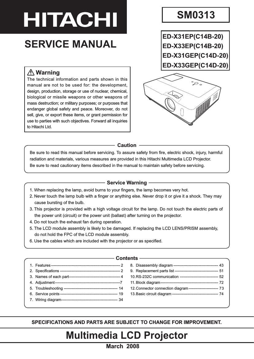 Hitachi EDX 31 EP Service Manual