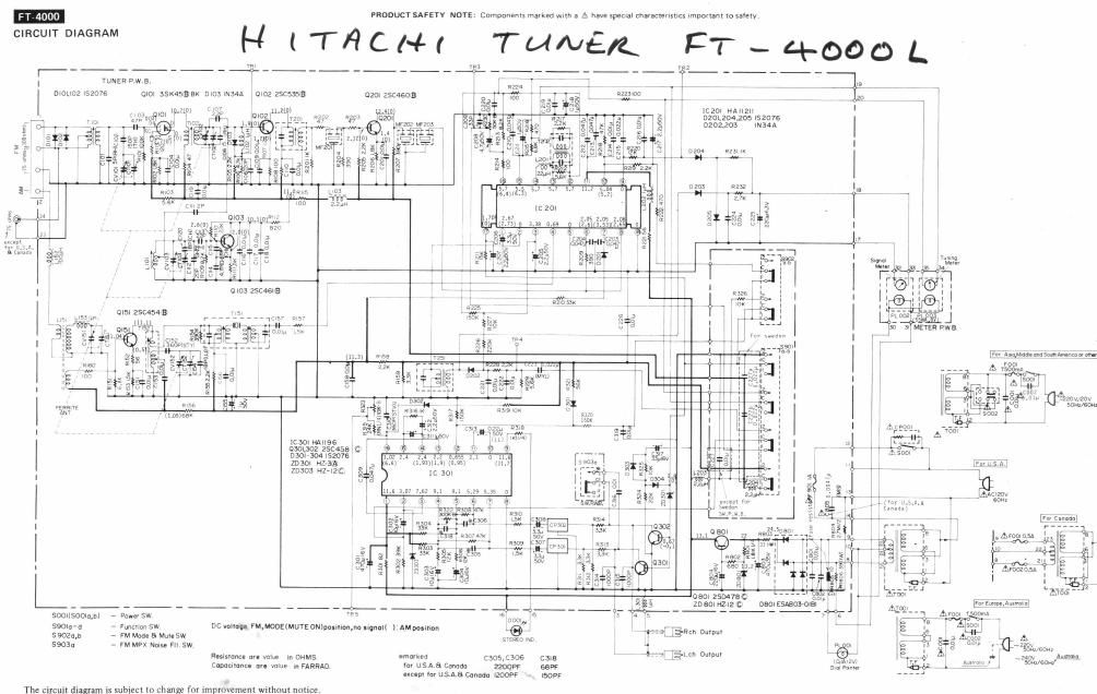 Hitachi FT 4000 L Schematic
