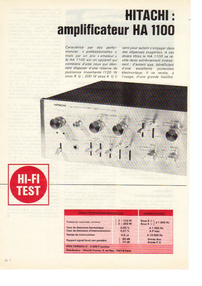 Hitachi HA 1100 Test