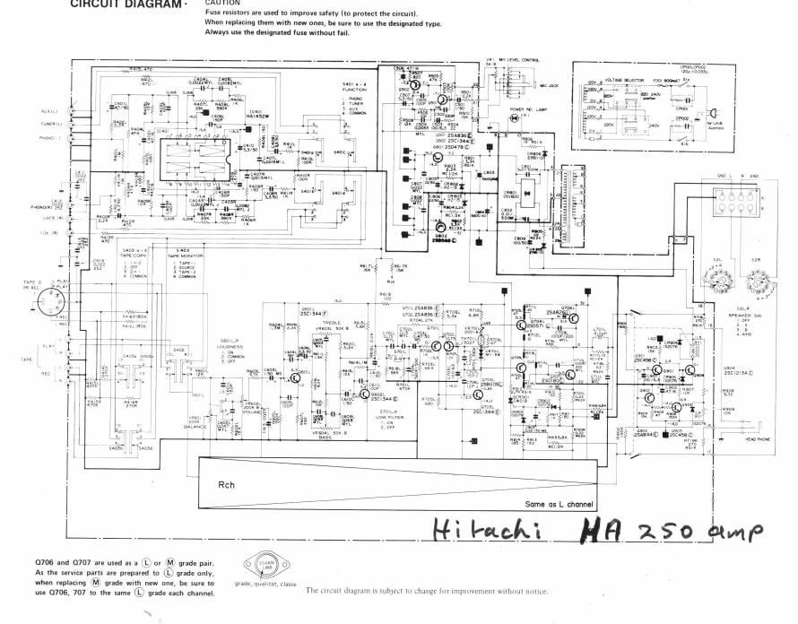 Hitachi HA 250 Schematic