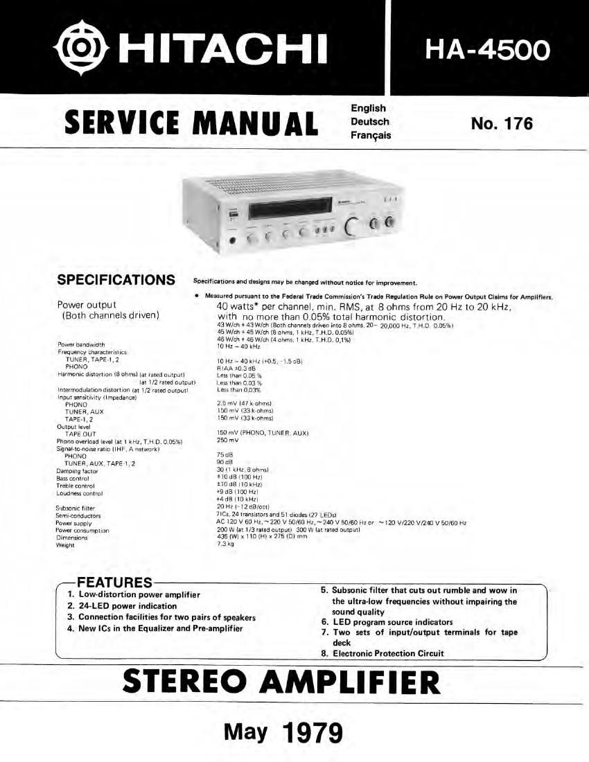 Hitachi HA 4500 Service Manual