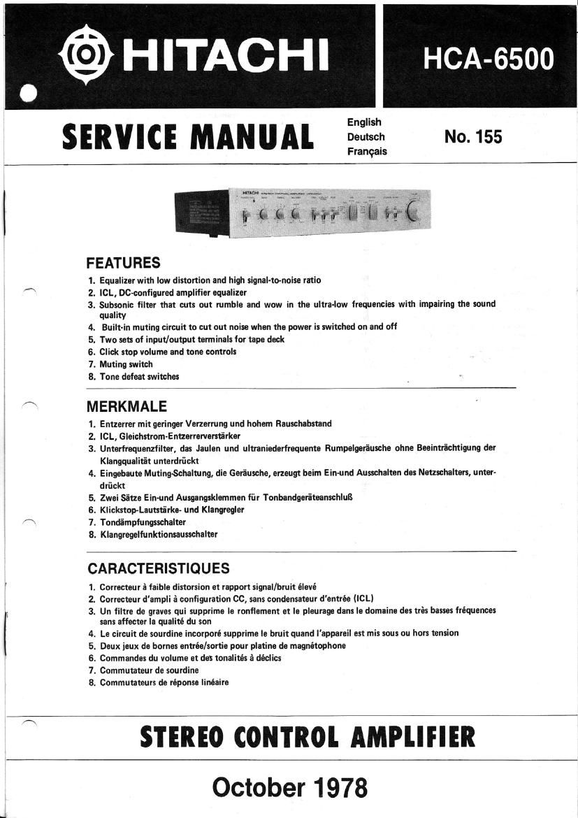 Hitachi HCA 6500 Service Manual