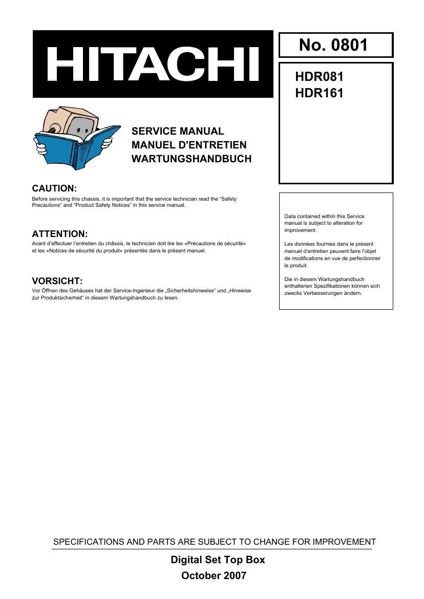 Hitachi HDR 161 Service Manual