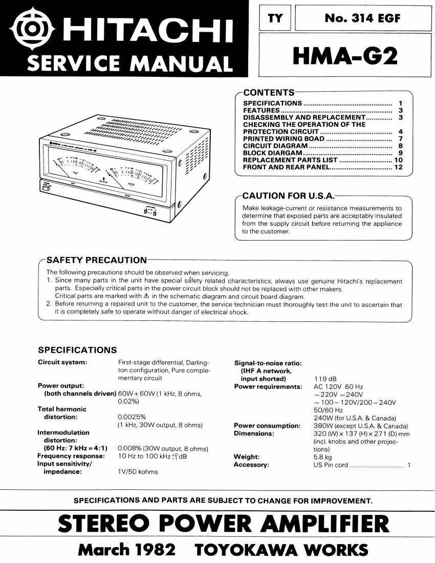 Hitachi HMAG 2 Service Manual
