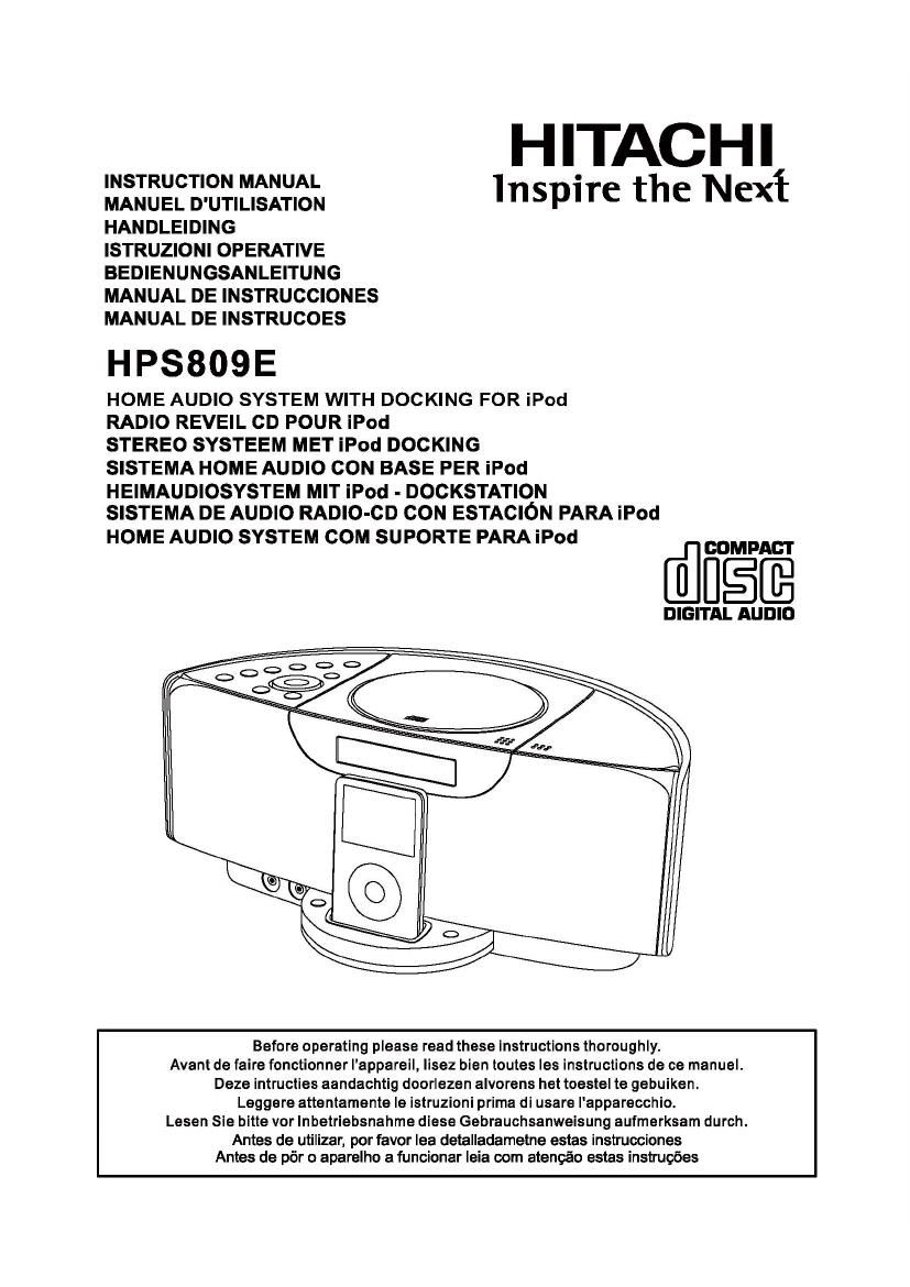 Hitachi HP S809E Owners Manual