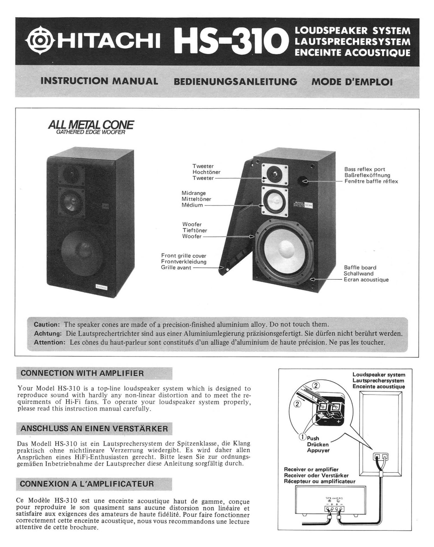 Hitachi HS 310 Owners Manual