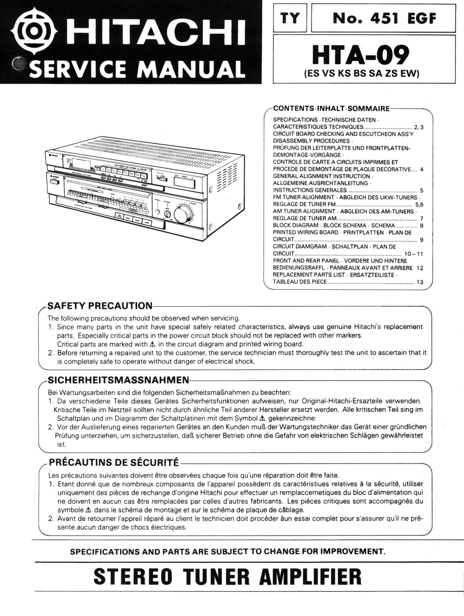 Hitachi HTA 09 Schematic