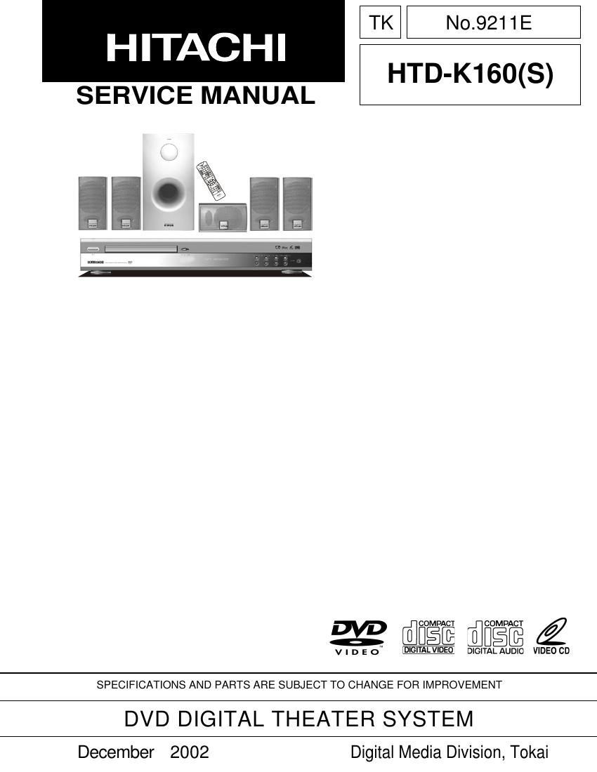 Hitachi HTDK 160 Service Manual