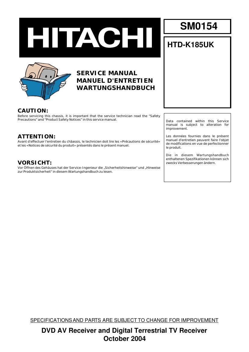 Hitachi HTDK 185 UK Service Manual