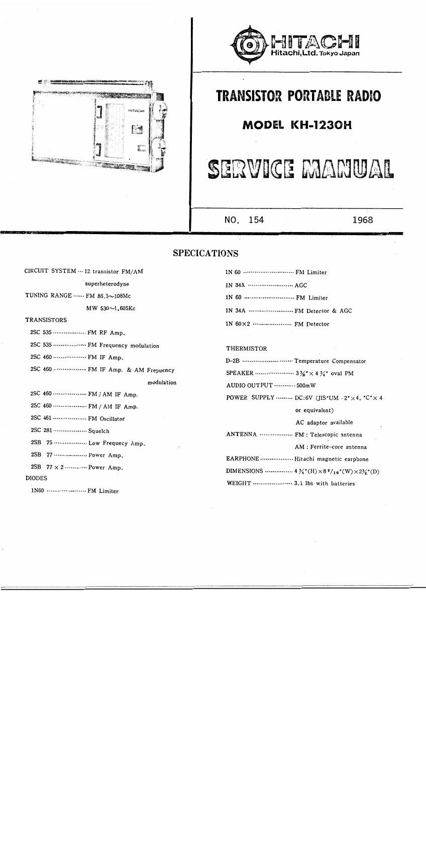 Hitachi KH 1230 H Service Manual