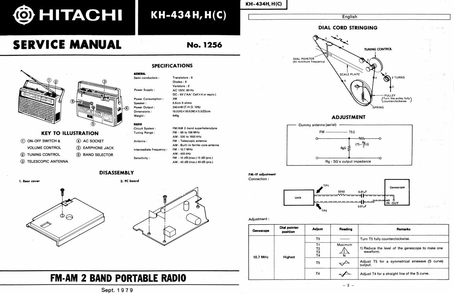 Hitachi KH 434 H Service Manual