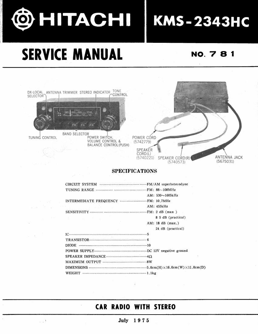 Hitachi KMS 2343 HC Service Manual