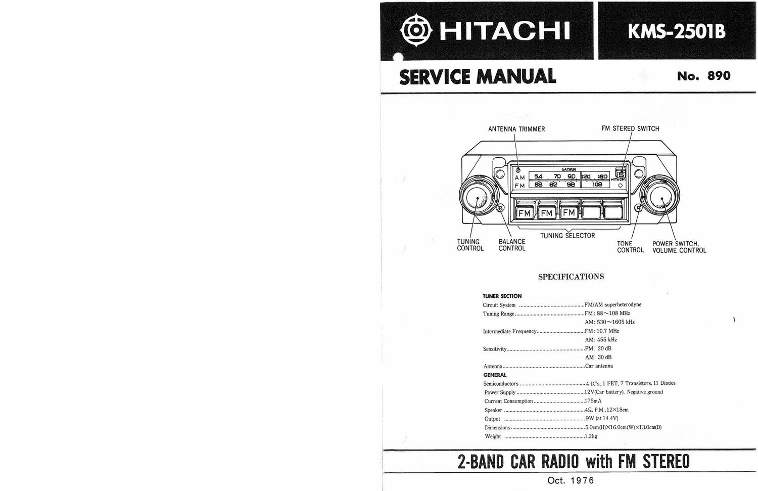 Hitachi KMS 2501 B Service Manual