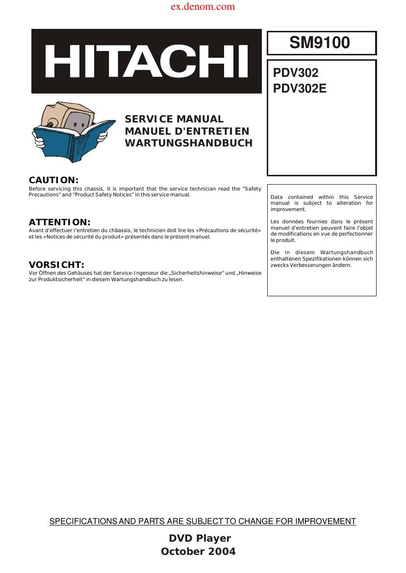 Hitachi PDV 302 Service Manual