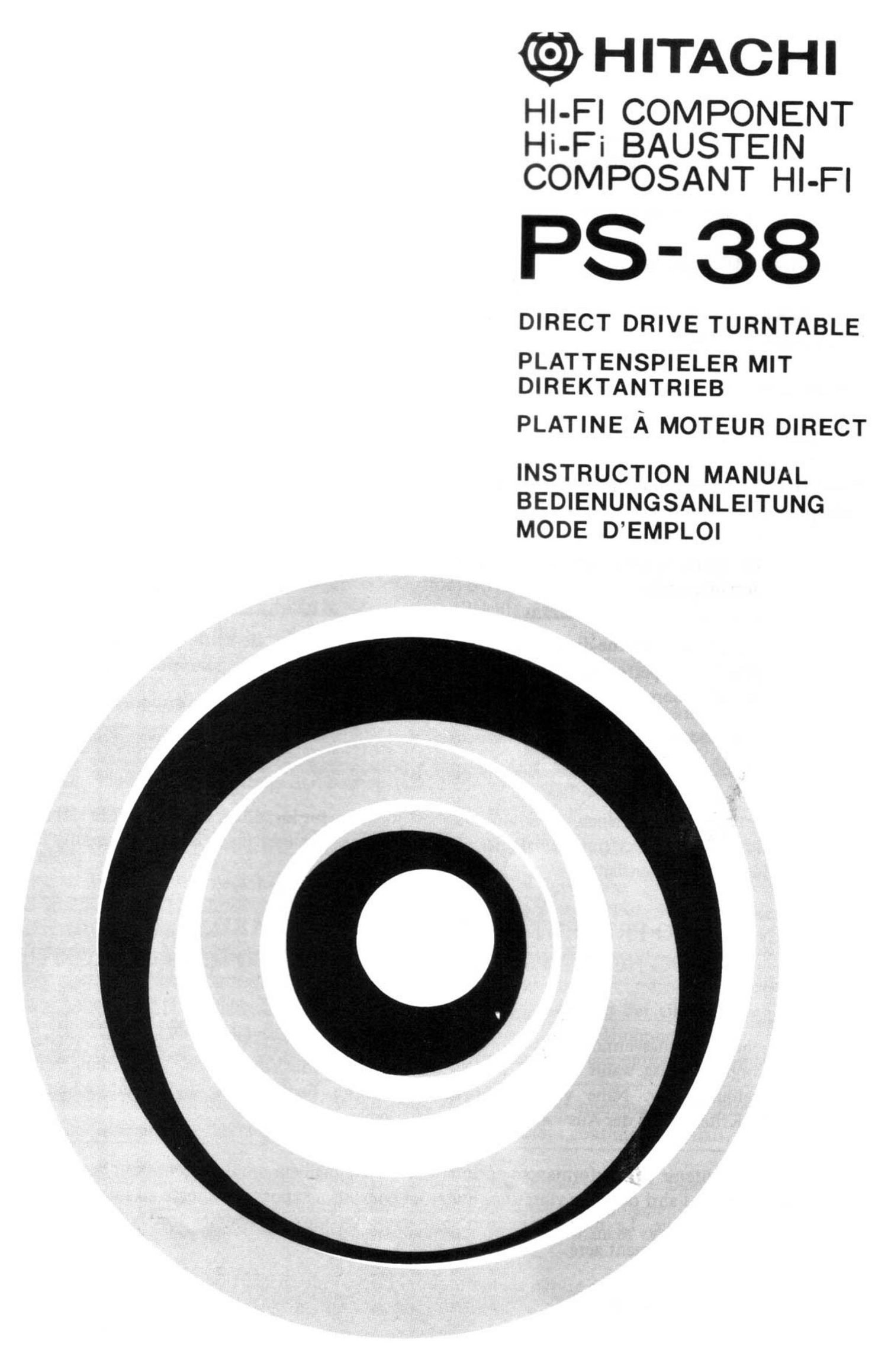 Hitachi PS 38 Owners Manual