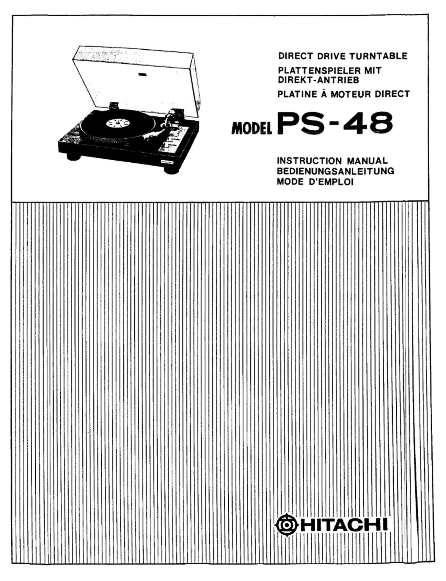 Hitachi PS 48 Owners Manual