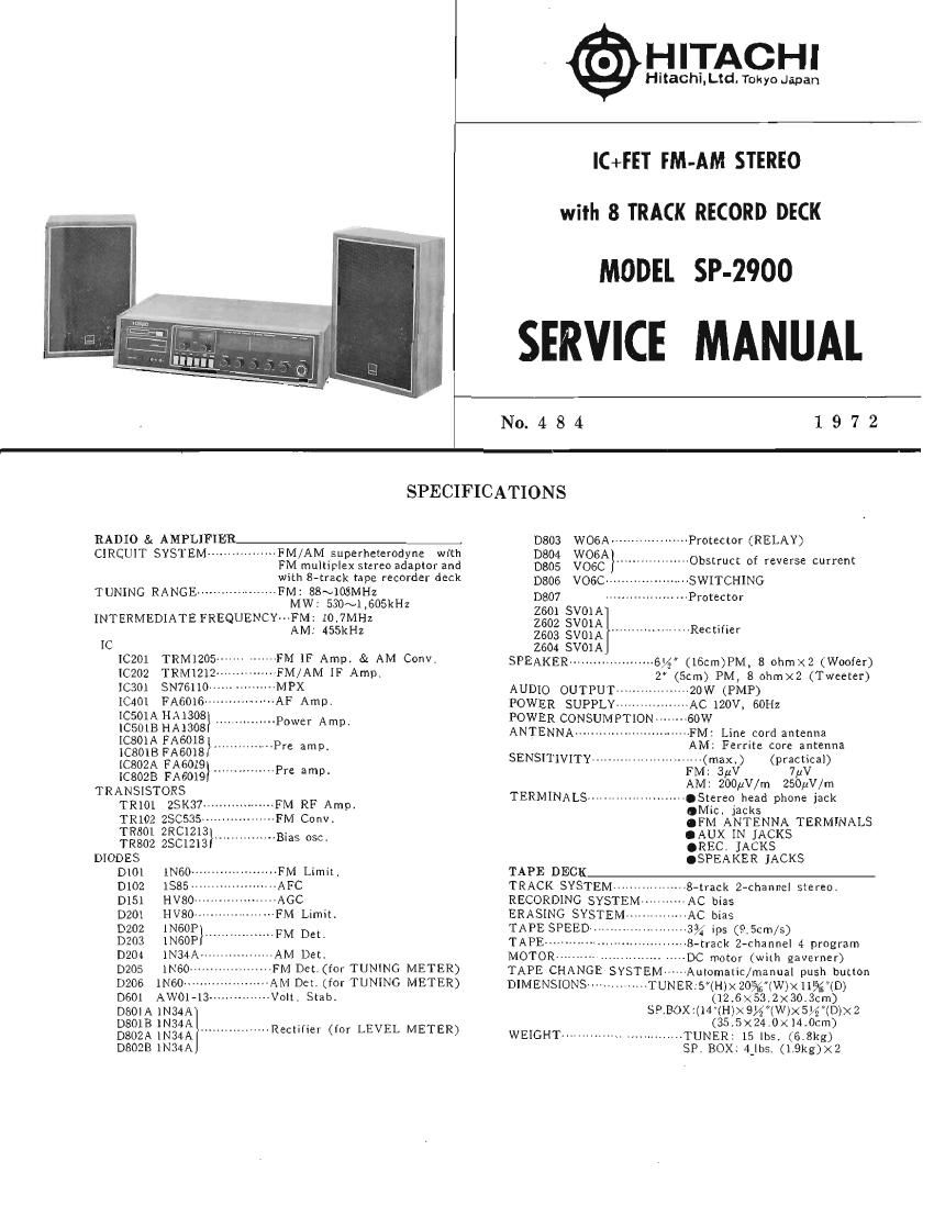 Hitachi SP 2900 Service Manual
