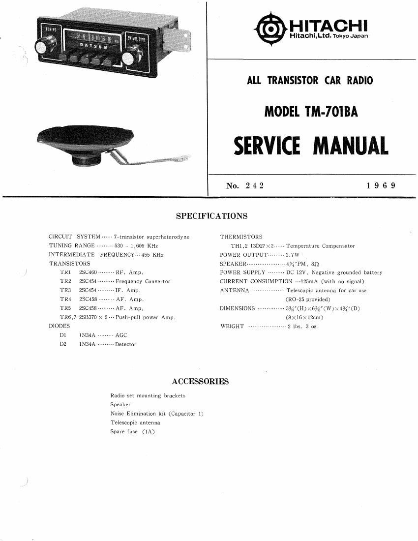 Hitachi TM 701 BA Service Manual