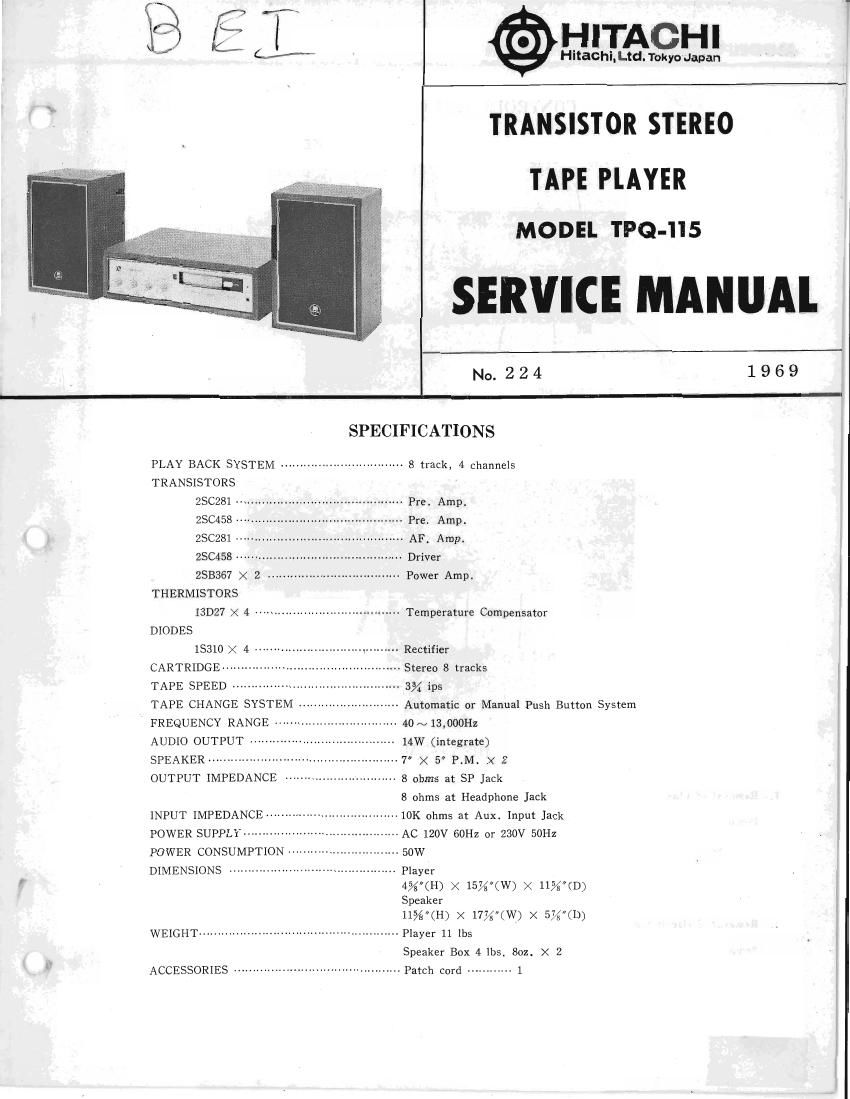 Hitachi TPQ 115 Service Manual