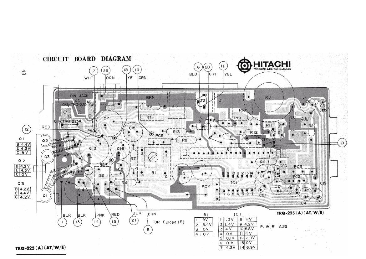 Hitachi TRQ 225 Schematic