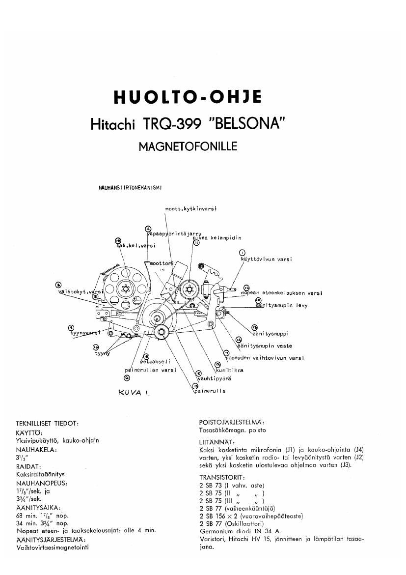 Hitachi TRQ 399 Service Manual