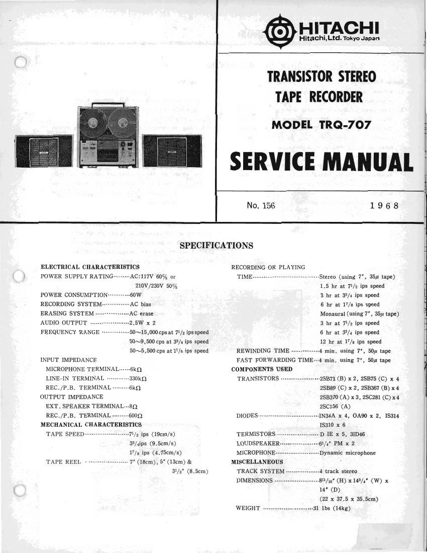 Hitachi TRQ 707 Service Manual