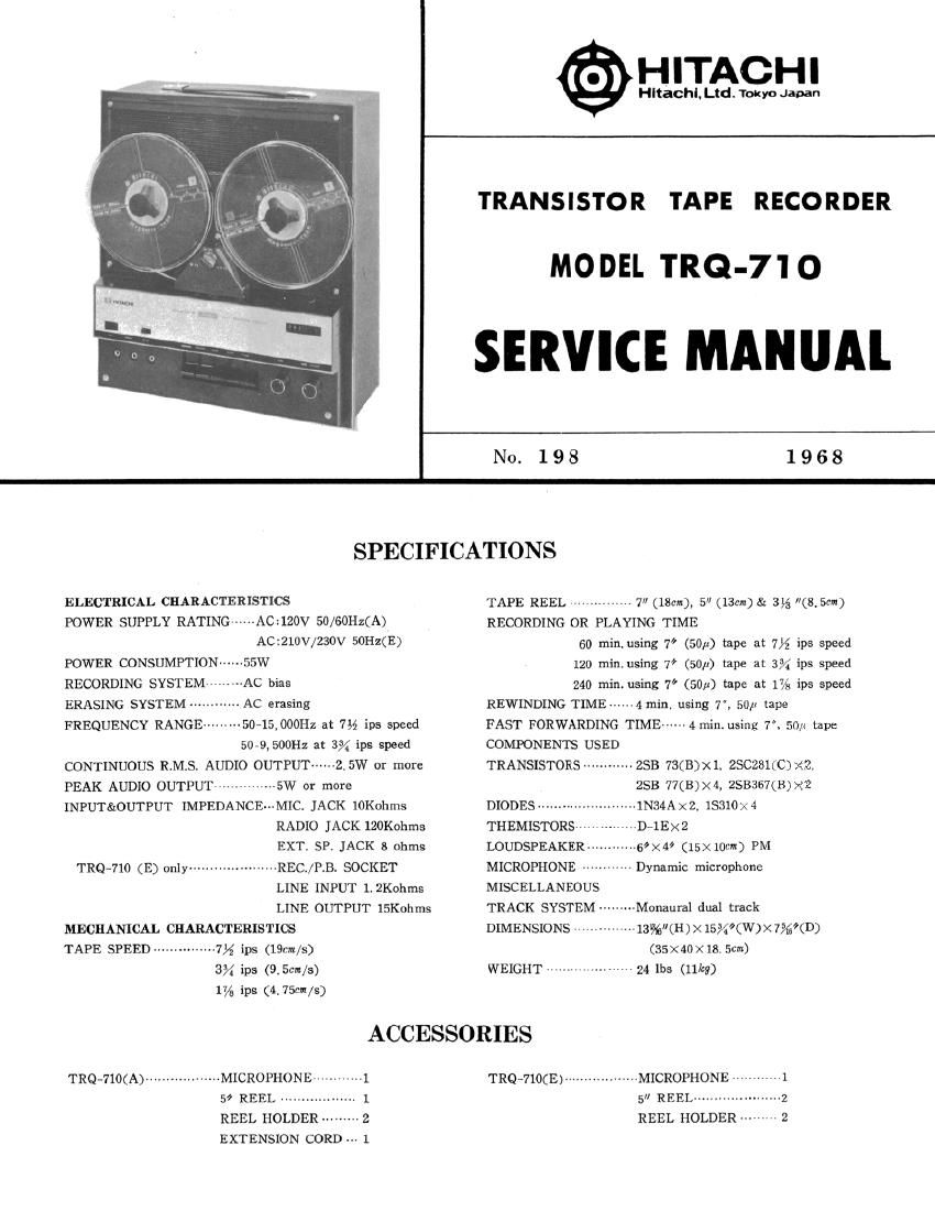 Hitachi TRQ 710 Service Manual