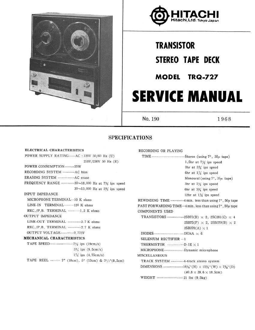 Hitachi TRQ 727 Service Manual