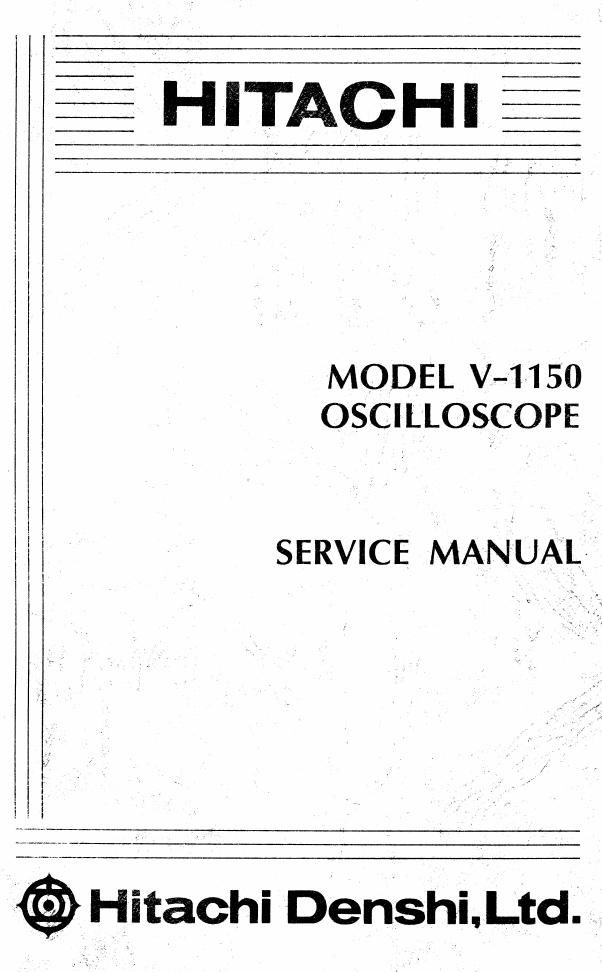 Hitachi V 1150 Service Manual