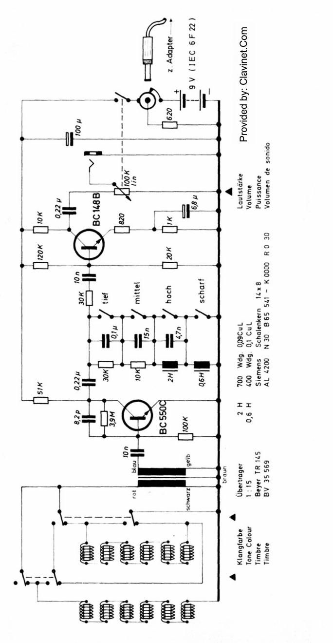 hohner clavinet d6 schematic
