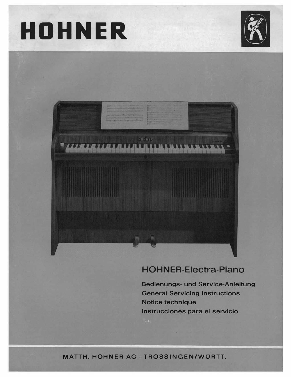 hohner electra piano service manual