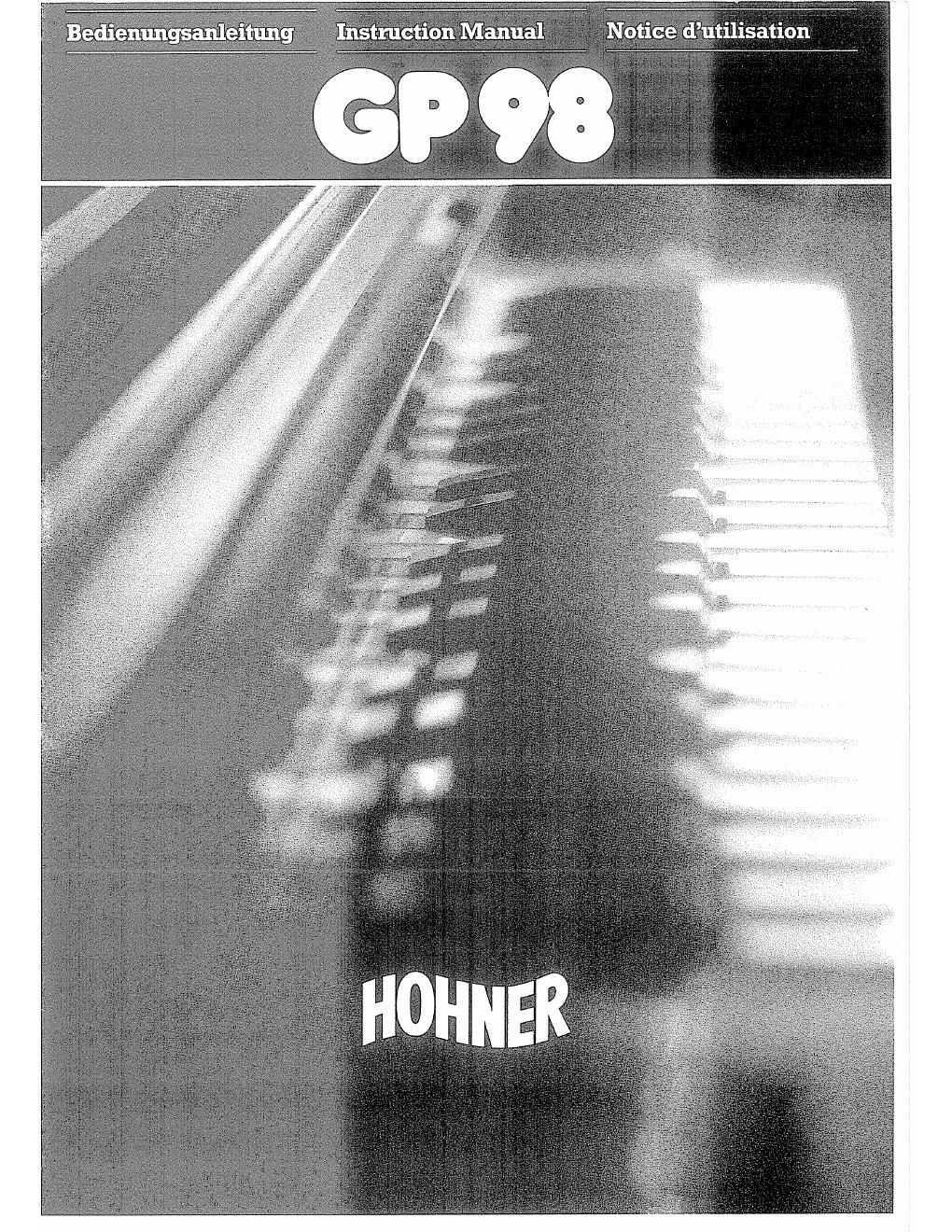 hohner gp 98 owner manual