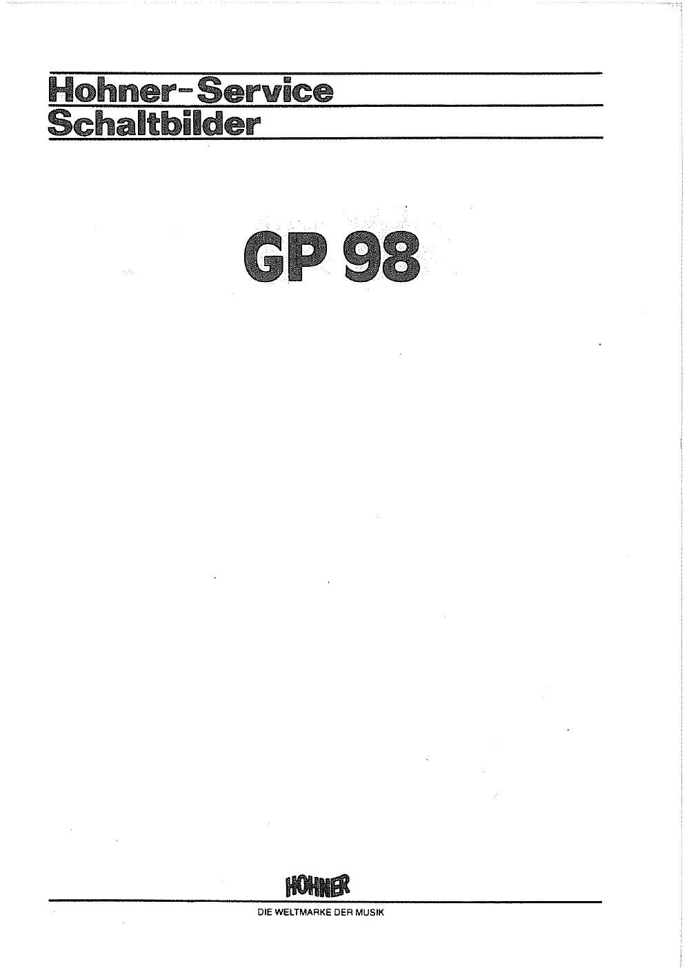 hohner gp 98 service manual