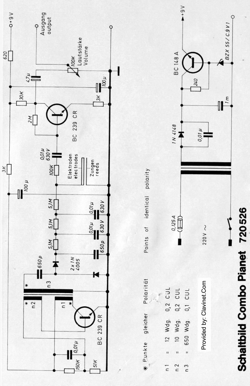 hohner pianet combo schematic