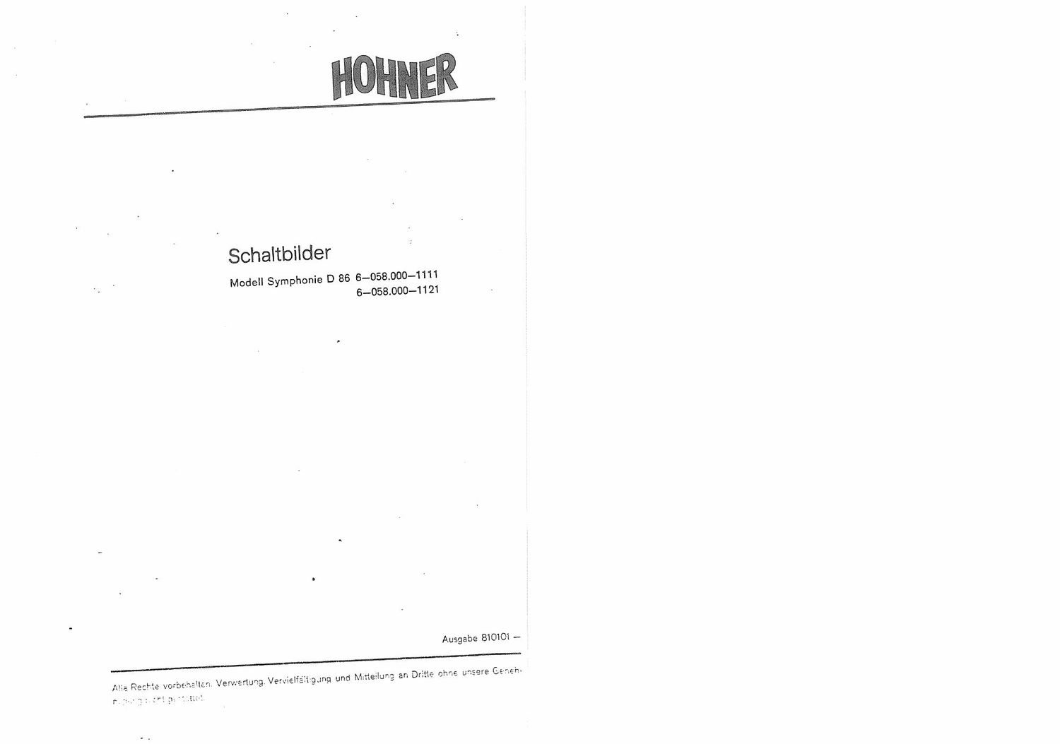 hohner symphonie d86 service manual